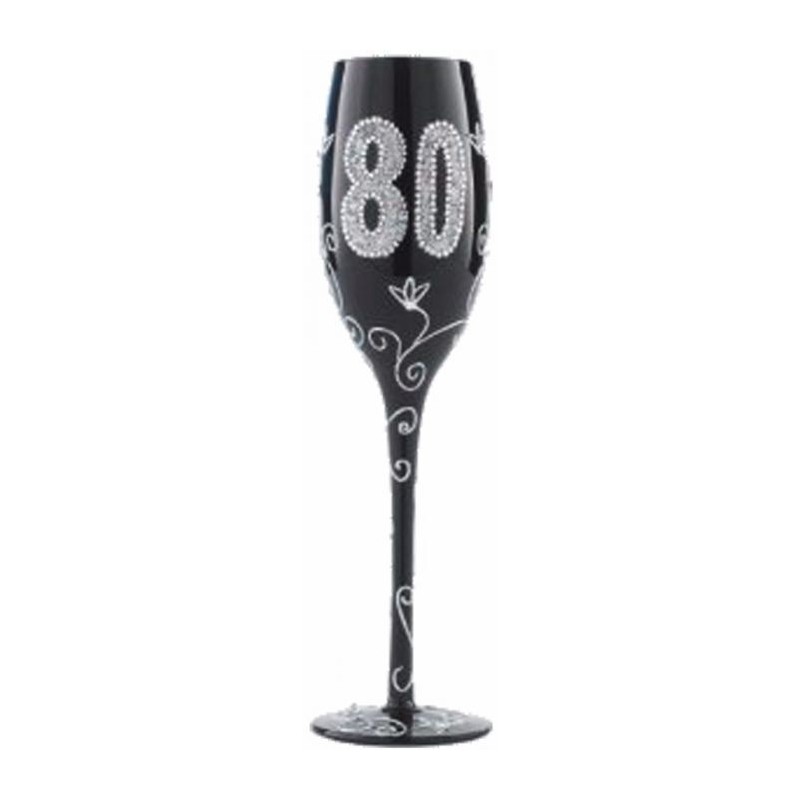 Copa chanpagne 80 cumpleaños en estuche regalo
