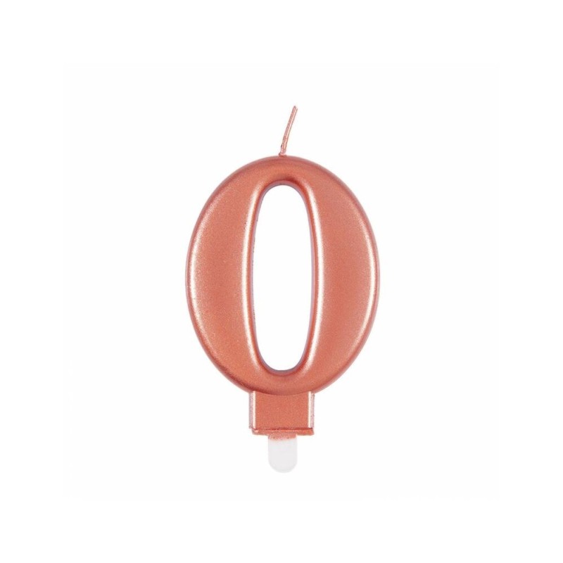 Vela cumpleaños rosa dorado metalizado