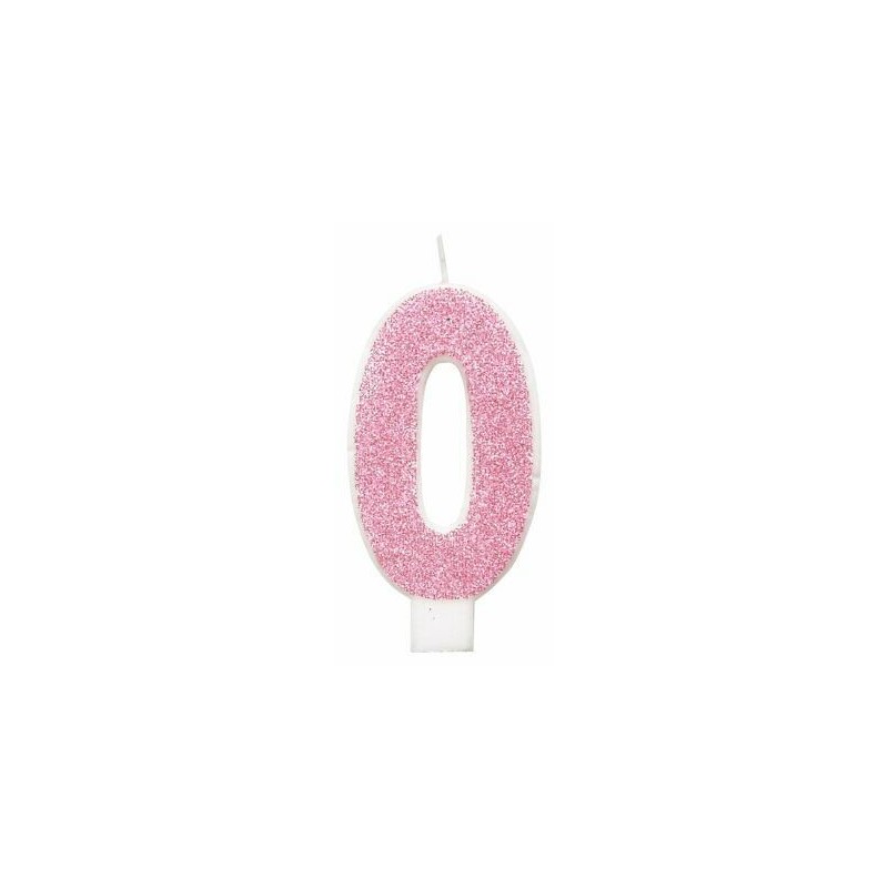 Vela rosa purpurina cumpleaños