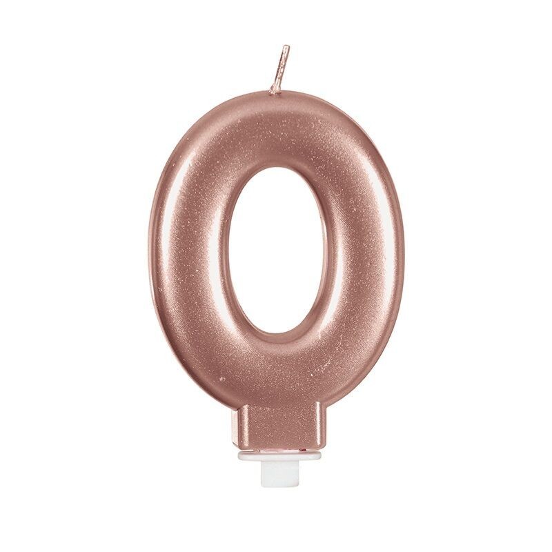 Vela oro rosa 8 cm tarta cumpleaños