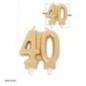 Vela numero 40 junta en oro 8 cm