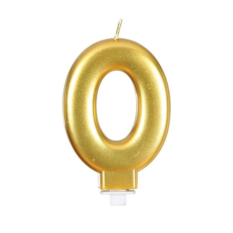 Vela numeros tarta oro 8 cm