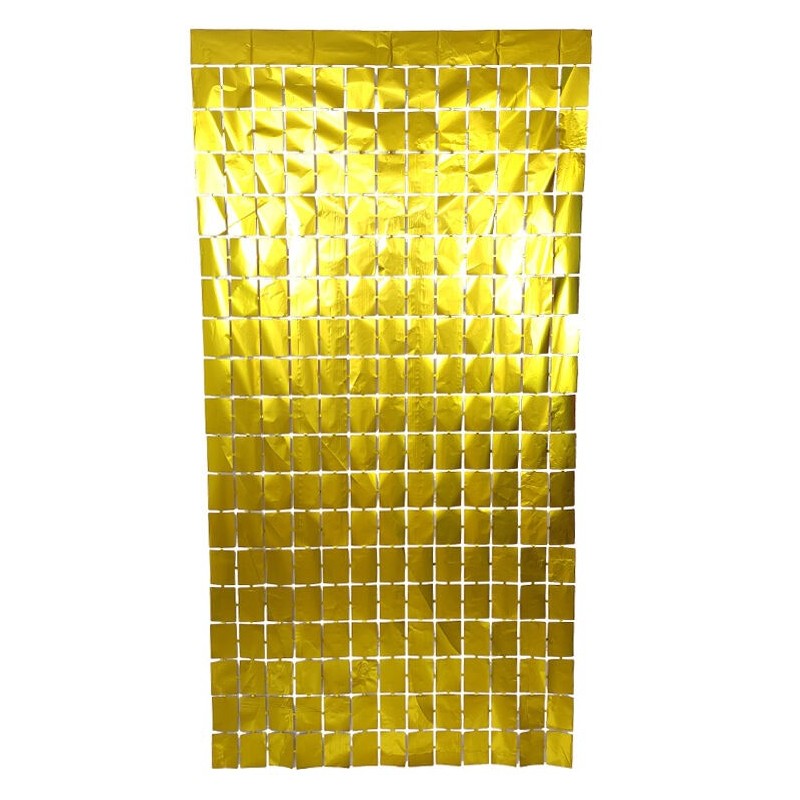 Cortina cuadrados oro o plata 1x2 metros