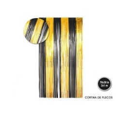 Cortina-flecos-negro-oro-decoracion-1x2-metros-8433584575442-57544