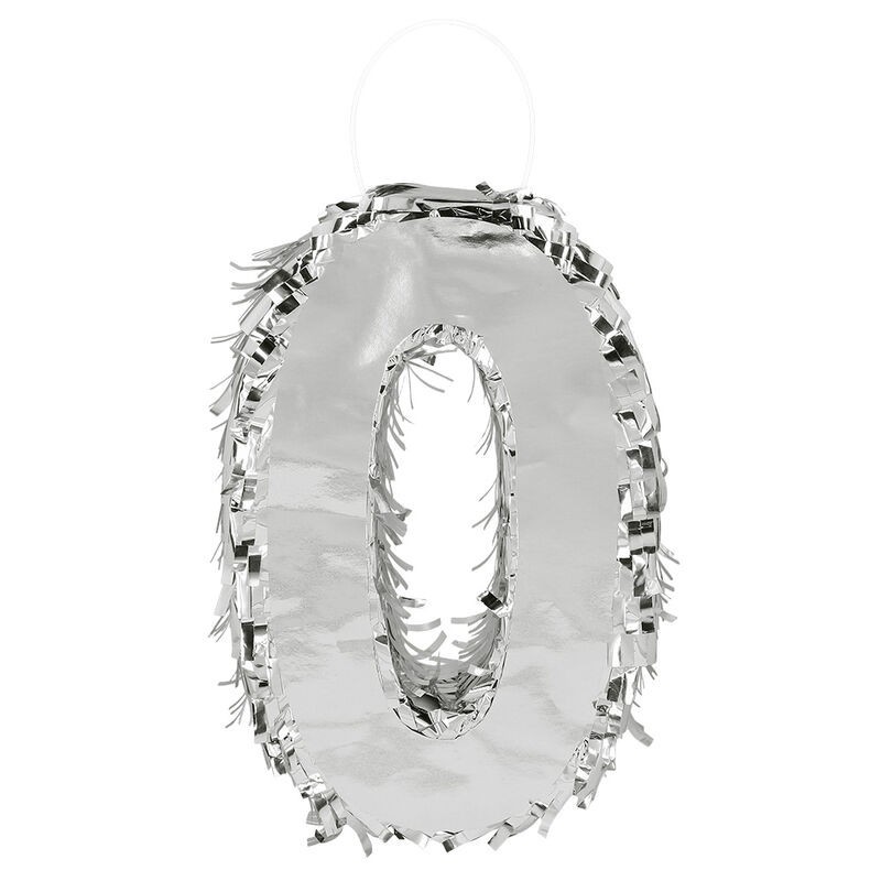 Piñata numero en plata cumpleaños 25 cm