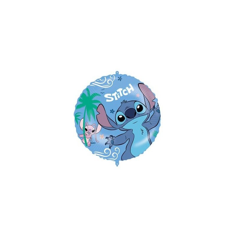 Globo Stitch foil 46 cm con cinta y peso