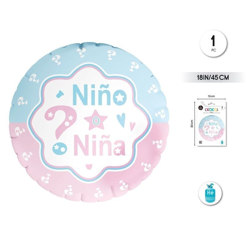 Globo gender revelacion 45 cm helio o aire