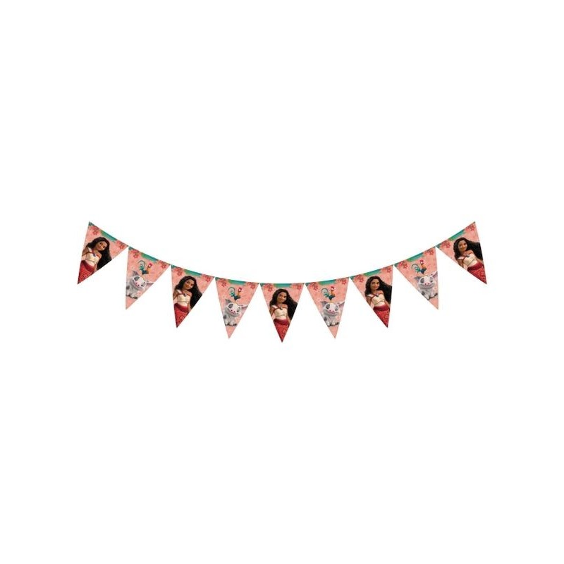 Banderin triangular Vaiana Moana 2,3 metros cumpleaños