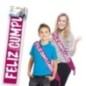 Banda feliz cumpleaños rosa