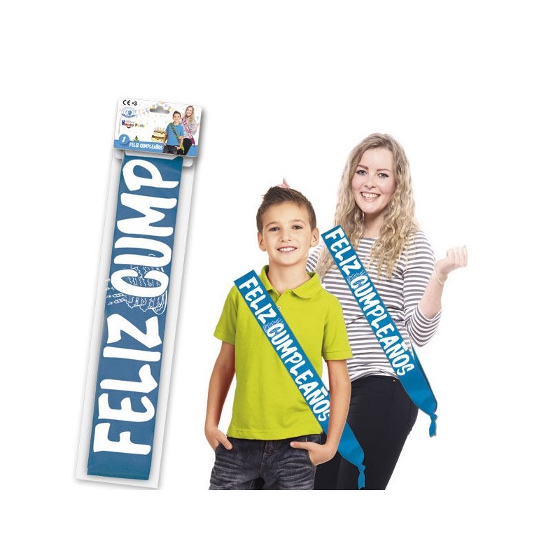 Banda feliz cumpleaños azul