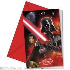 Invitaciones star wars 6 uds