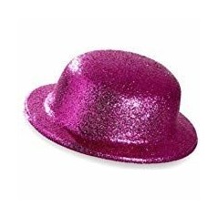 Bombin Fucsia con escarcha purpurina brillantina