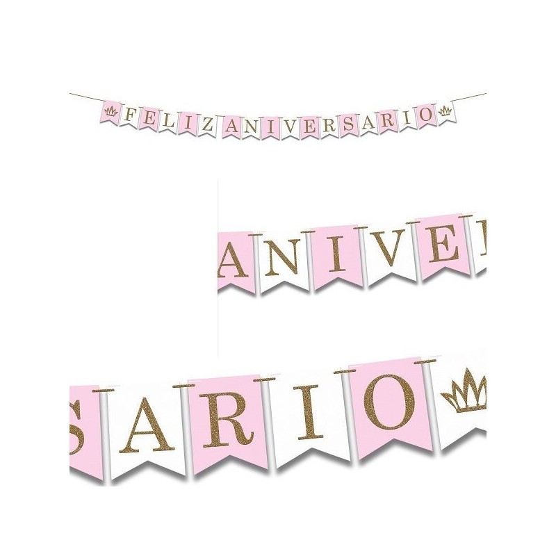 Guirnalda feliz aniversario 3 metros