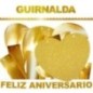 Guirnalda Feliz aniversario oro purpurina