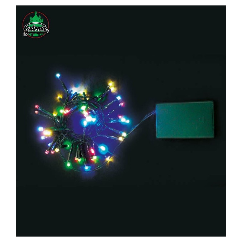 Guirnalda 144 luces led multicolor exterior a pilas