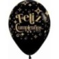 Globos cumpleaños negro oro 12 uds 30cm
