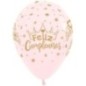 Globos feliz cumpleaños gliter oro 12 uds