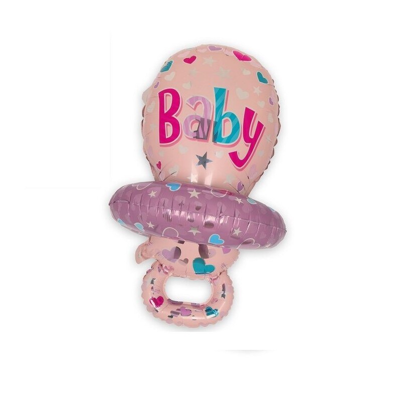 Globo chupete rosa bebe 88 cm helio o aire