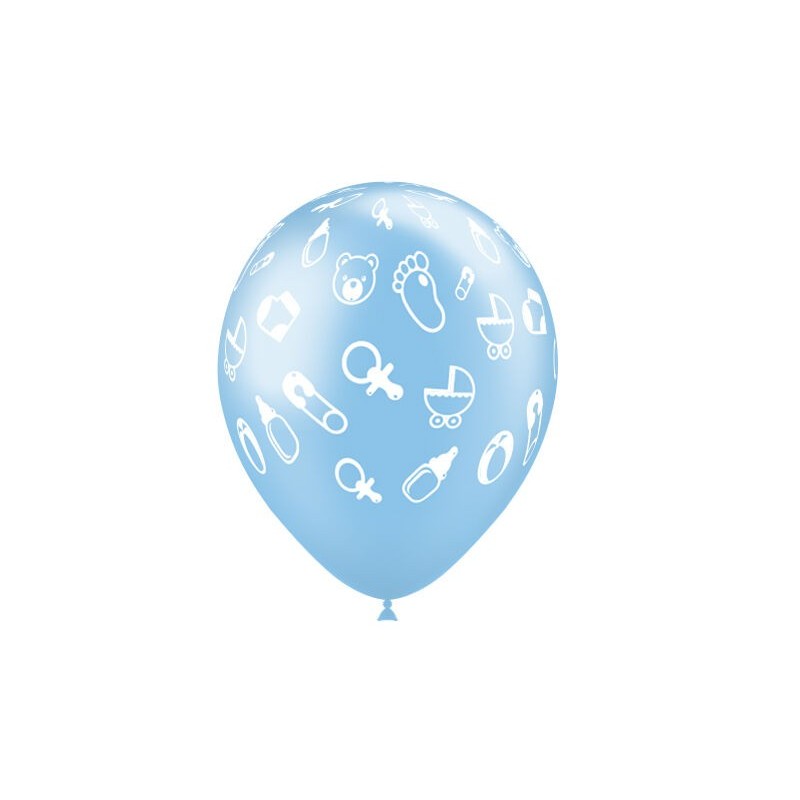 Globos bebe azules 8 uds 30 cm