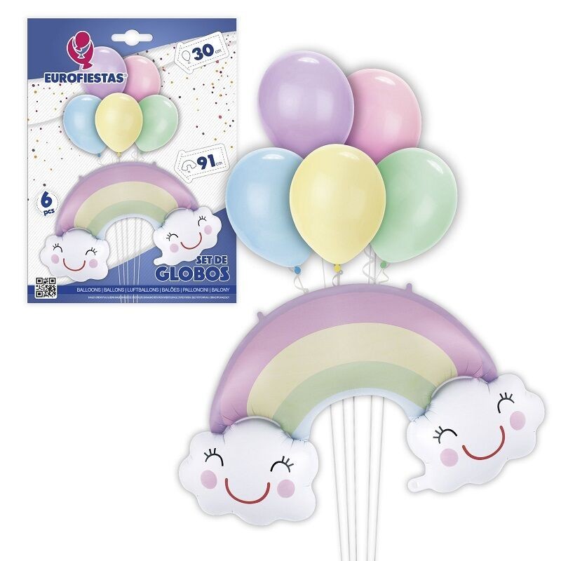 Set globos arcoiris 91 cm