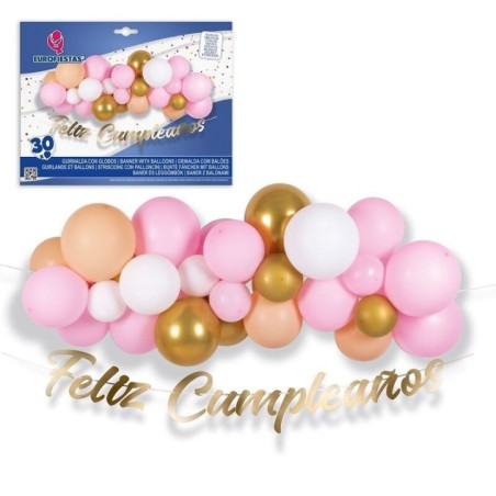 Set-arco-de-globos-oro-y-rosa-cumpleanos-30-uds-8435127114934-11493