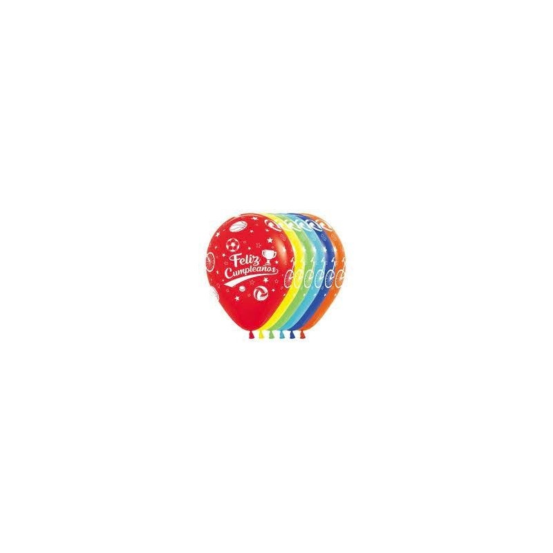 Globo feliz cumpleañosportes 12 uds