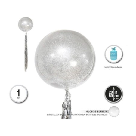 Globo-burbuja-purpurina-plata-50-cm-borla-de-flecos-1-ud-8433584551033-55103