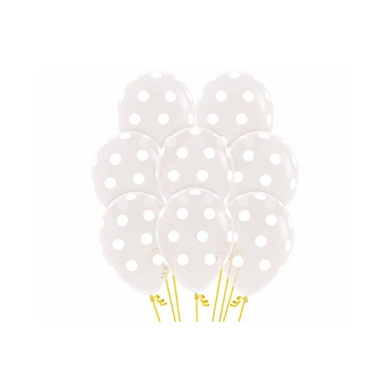 Globos transparentes lunares blancos R5 Sempertex 10 uds 12,5 cm