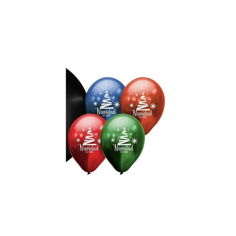 Globos latex feliz navidad 25 uds
