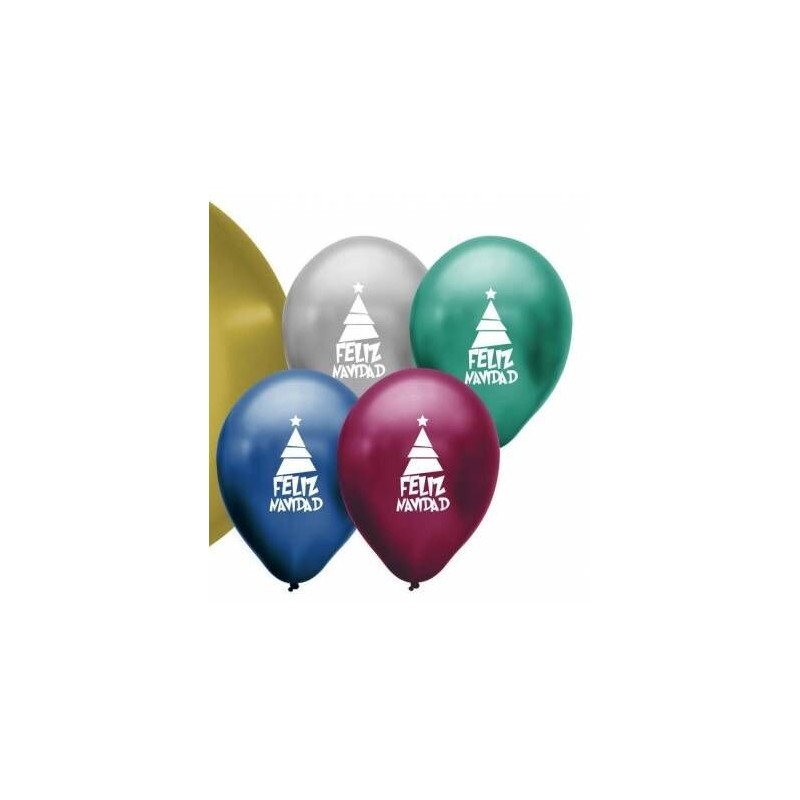Globos latex feliz navidad 25 uds