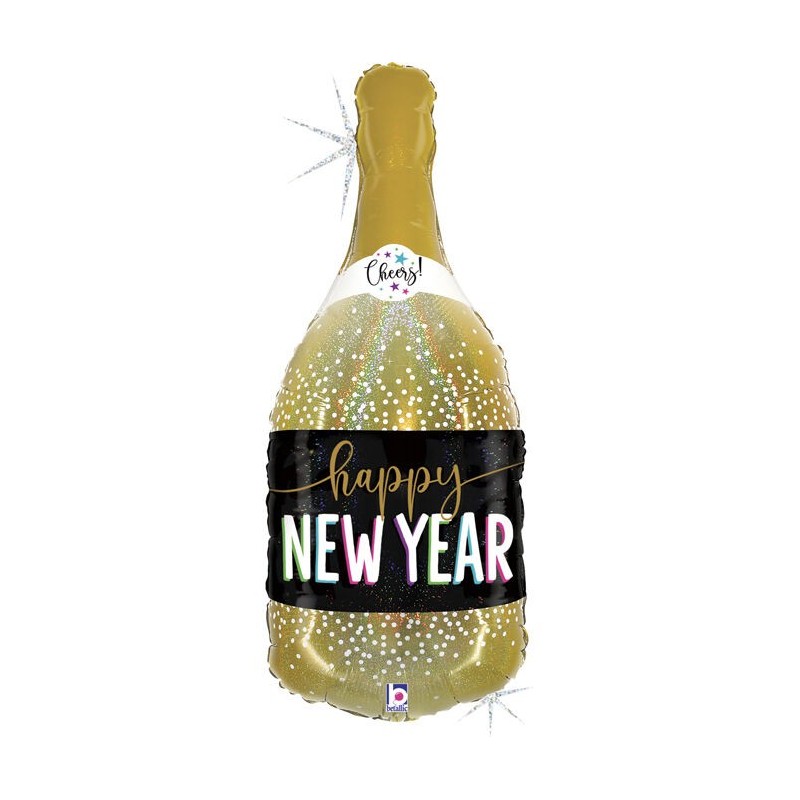 Globo Botella champan happy new year 91 cm