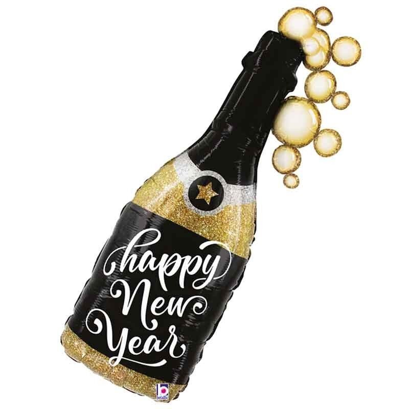 Globo Botella champan con burbujas 99 cm
