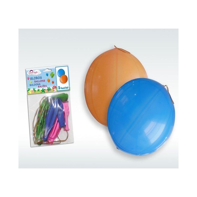 Globos Punchball con goma 3 uds 45 cm