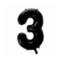 Globo helio numero 3 negro 86 cm foil