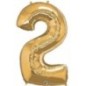 Globo numero 2 oro foil helio o aire 88x53 cm