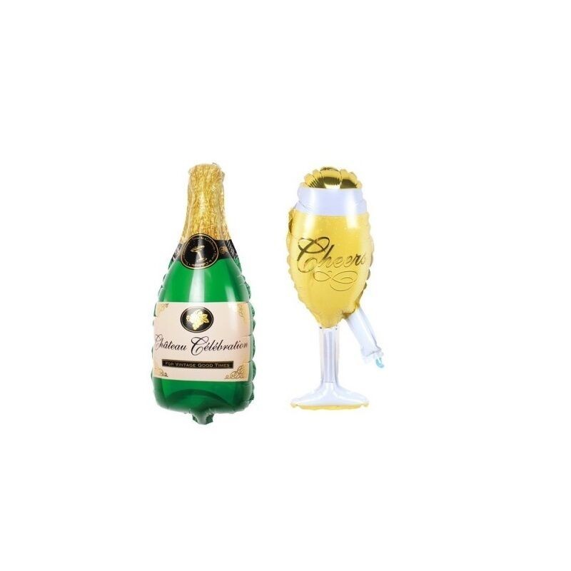 Globo botella o copa champan pequeña 15x35 cm