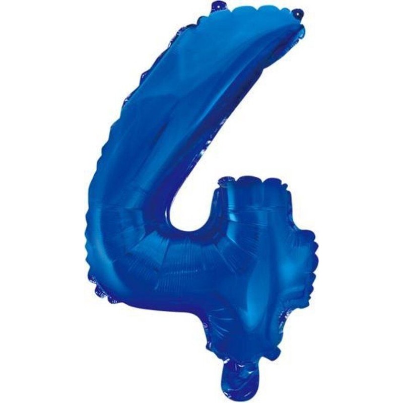Globo numero 4 Azul foil helio o aire