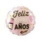 Globo feliz cumpleaños rosa 45 cm foil helio o aire