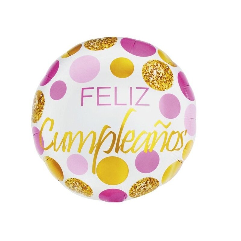 Globo feliz cumpleaños lunares 45 cm foil helio o aire