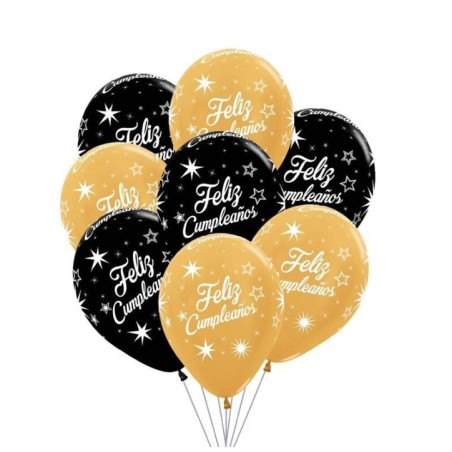Globos-latex-feliz-cumpleanos-oro-y-negro-8-uds-30-cm-8433584918171-91817