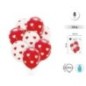 Globos rojos y blancos con corazones latex 8 uds 30 cm