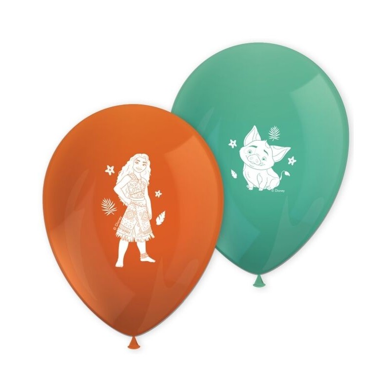 Globos Vaiana Moana II latex 8 uds