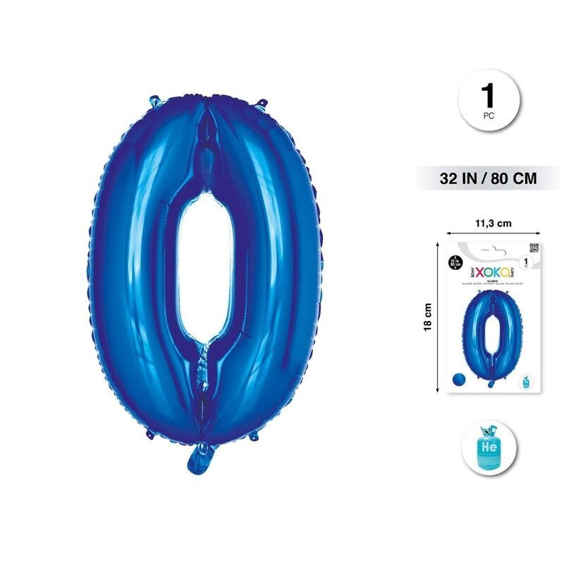 Globo numero azul 80 cm helio o aire