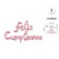 Feliz cumpleaños en globos rosa 145x100 cm