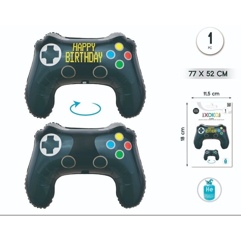 Globo mando gaming viedeojuegos 72x52 cm helio o aire