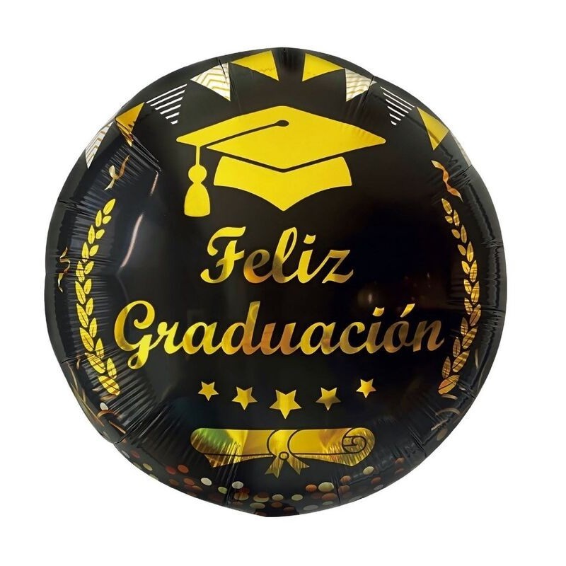 Globo Feliz Graduacion 45 cm helio o aire