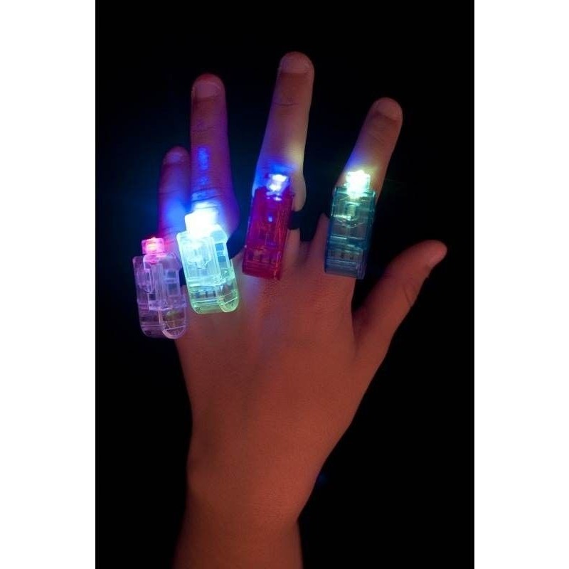 Dedos luminosos con luz 4 uds