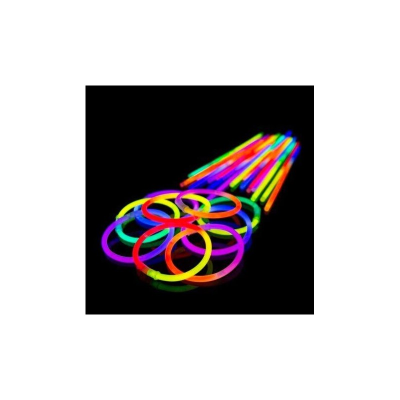 Pulseras glow 100 uds bicolor brilla en la oscuridad