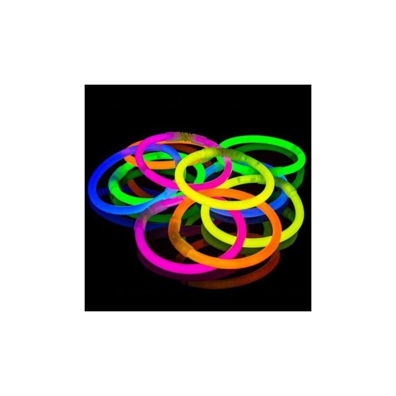 Pulseras glow 100 uds multicolor brillan en la oscuridad