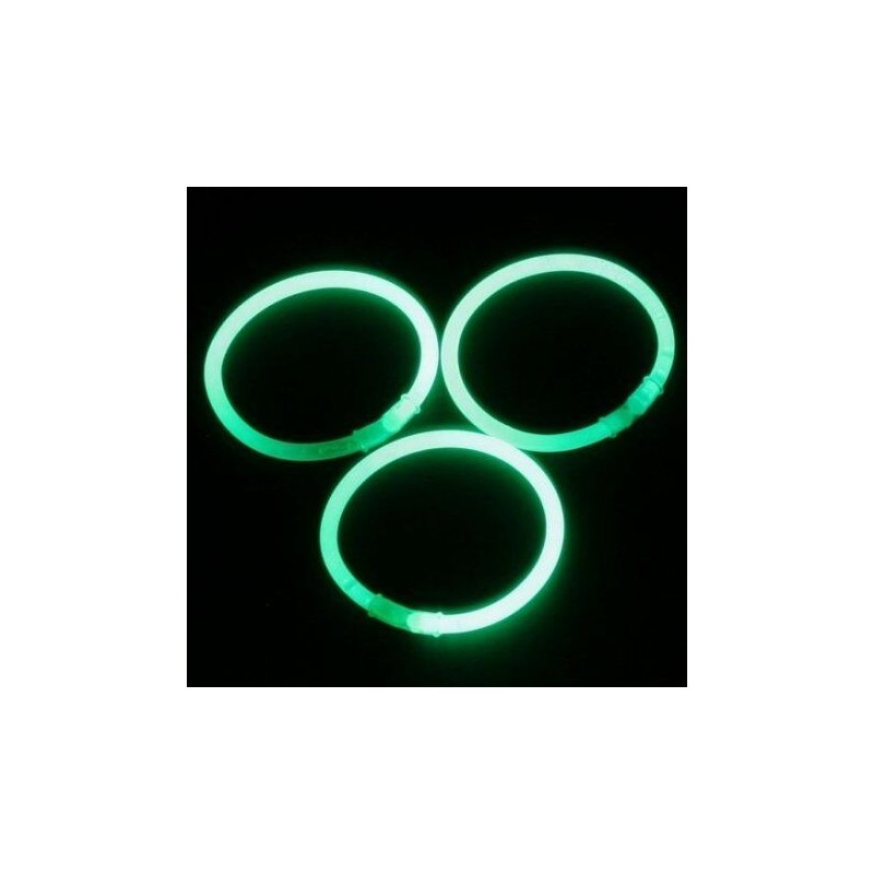 Pulseras glow 100 uds verdes unicolor brillan en la oscuridad